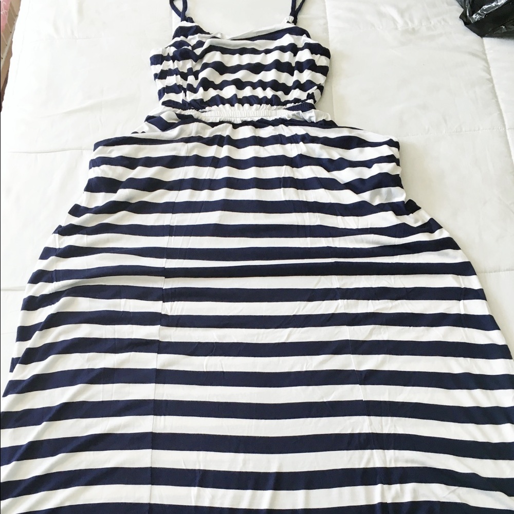 Gap navy and white stripes maxi dress